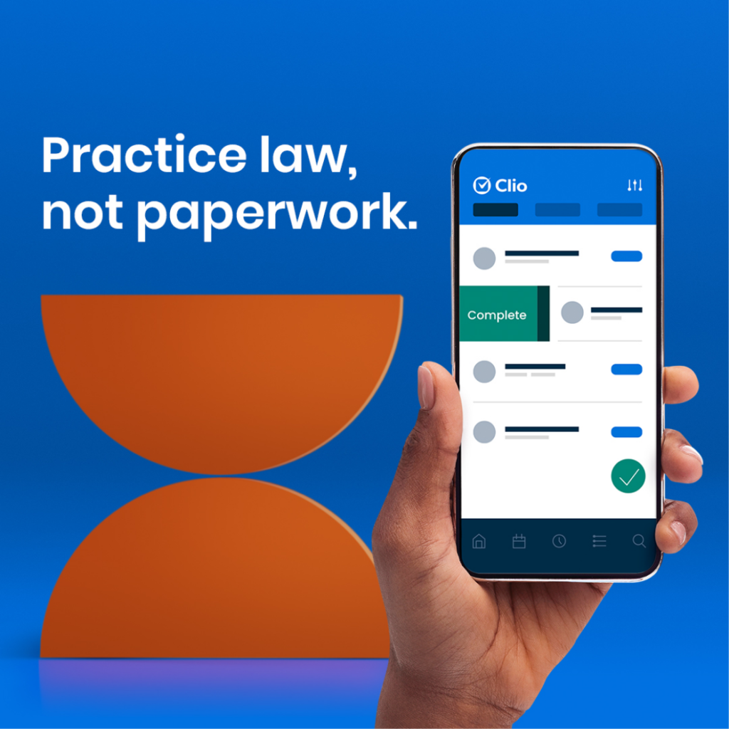 Practice Law, Not Paper Work - Banner Creative - Clio